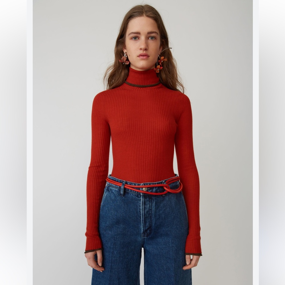 Acne Studios Fitted Turtleneck Brick Red XS